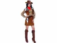 Widmann - Kostüm Cowgirl, Bluse, Weste, Rock, Gürtel mit Halfter,