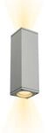 SLV THEO UP/DOWN OUT Wandleuchte, eckig, silbergrau GU10, max. 2x35W, Grau