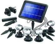 Esotec LED Solarspot Quattro Power, 4er Set, Solarstrahler, Bodenstrahler,