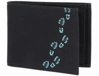 Oxmox Geldb&ouml;rse New Cryptan Pocketb&ouml;rse Footsteps Print Cyan Black schwarz