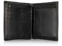 Kombi Geldbörse im Hochformat aus feinstem Nappaleder, schwarz, ca. 12 x 10 x 2 cm