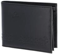 Oxmox Leder Geldb&ouml;rse Leather Querscheinb&ouml;rse Jumping Jack Embossed Black schwarz