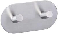 WENKO Wandhaken Duo Edelstahl matt - selbstklebend, Edelstahl rostfrei, 10 x 5 x 2.8