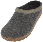 HAFLINGER Grizzly Torben Filzclog Hausschuh aus reinem Wollfilz Anthrazit, Gr. 36