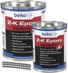 beko 2-K Epoxy Reparaturharz 1 kg betongrau inkl. Estrichklammern 6 x 70 mm,...