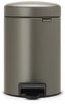 Brabantia Treteimer 3L, mit Inneneimer aus Kunststoff, stahl, Platinum