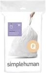 simplehuman CW0176 Code Q passgenaue M&uuml;llbeutel, 50-60 Liter, Packung mit 20,