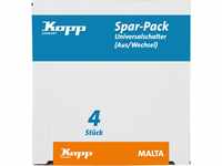 Kopp Spar-Pack: 4 Universalschalter (Aus- und Wechsel), Silber-anthrazit,622615059