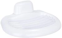 WENKO Seifenablage Pure - Seifenschale, Kunststoff (ABS), 17 x 5.5 x 12 cm, Wei&szlig;