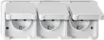 Schneider Electric Merten Schuko-Steckdose mit Klappdeckel, 3-fach, Aufputz,