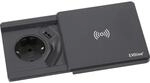 Schulte 1592 7000 0600 EVOline Square 80 Schuko mit USB QI-Charger, schwarz