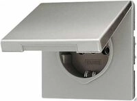 Jung Schuko Steckdose 16 A 250 V mit Ber&uuml;hrungsschutz und Klappdeckel Serie LS