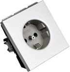 Jung Schuko Steckdose 16 A 250 V mit Ber&uuml;hrungsschutz Serie LS Aluminium, 1 St&uuml;ck,