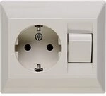 Kopp Schutzkontakt-Steckdose mit Universalschalter (Aus- und Wechselschalter),