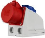 REV CEE Wandsteckdose, 400 VAC u. 230 VAC, 16 A, 5-polig, 3P + N + PE, IP44,