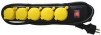 UNITEC FR-Tischsteckd,IP44,5f,1,5m,H07RN-F3G1,5mm&sup2;,sw/ge