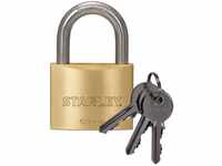 STANLEY Solid Brass Vorhangschloss 50 mm mit Standard-Bügel, 3 Schlüssel,...