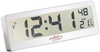 infactory Kompakte Funkuhr mit XXL-LCD-Display, Wecker und Temperatur-Anzeige