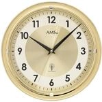 AMS 5946 Wanduhr Rund Kunststoff Goldfarben 30 cm