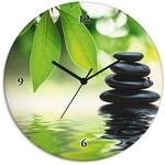ARTLAND Wanddeko Wanduhr ohne Tickger&auml;usche Glas Quarzuhr &Oslash; 30 cm Rund Lautlos Zen