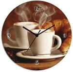 ARTLAND Wanddeko Wanduhr ohne Tickger&auml;usche Glas Quarzuhr &Oslash; 30 cm Rund Lautlos
