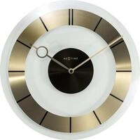 Nextime Wanduhr - &Oslash; 31 cm - Glas - Goldfarben - 'Retro'