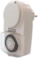 UNITEC Tagesschaltuhr, mechanisch, f&uuml;r den Au&szlig;enbereich IP44, analog, wei&szlig;,