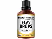 Body Attack Flav Drops®, 50 ml, Cheesecake, Aromatropfen für Lebensmittel,