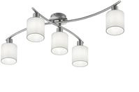 Trio Leuchten Deckenleuchte Garda 605400501, Nickel matt, E14, Stoffschirm Wei&szlig;,