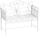 Outsunny 2-Sitzer Metall Gartenbank bis 240kg Bank 111x50x98 cm Wei&szlig;
