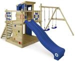 Wickey Spielturm Kletterger&uuml;st Smart Camp mit Schaukel & Blauer Rutsche, Outdoor