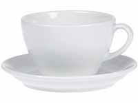 Esmeyer Kaffee-Tassen Bistro 0,20l mit Untertasse 12-teilig, Porzellan, Weiß,...