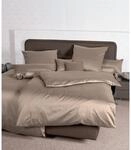 Janine Mako Satin Bettw&auml;sche Uni Colors 135 x 200 cm Taupe