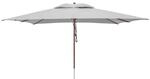 anndora&reg; Sonnenschirm 3 x 4 m eckig Terassenschirm Holz Gest&auml;nge - Silber Grau