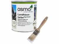 OSMO Landhausfarbe High Solid Steingrau 2704-0,75 L + Flächenstreicher Pinsel...