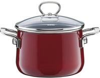 Riess, 0701-008, Topf mit Glasdeckel &Oslash; 16cm, ROSSO, Emaille, Vol. (rec.): 2,0...