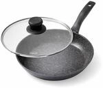 STONELINE Bratpfanne 26 cm, mit Griff, Induktion, Aluguss, Pfanne mit echten