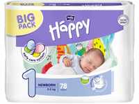 bella baby Happy Windeln groß 1 - Newborn, 2-5 kg, 1er Pack (1 x 78 Stück)