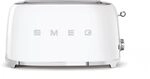 Smeg, 2x2 TSF02WHEU -Toaster, 2 lange Schlitze f&uuml;r 2 Scheiben, 6...