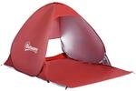 Outsunny Strandmuschel Pop Up Automatisch Strandzelt mit Fenster UV-Schutz tragbares