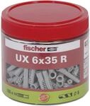 fischer Universald&uuml;bel UX 6 x 35 R, handliche Runddose mit 185 Nylond&uuml;beln,