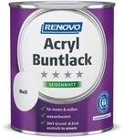 Renovo 2 in 1 Acryl Buntlack, 0,75 Liter 0095 wei&szlig; seidenmatt