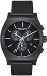 Nixon Herren-Armbanduhr Time Teller Chrono Leather Chronograph Quarz Leder