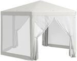 Outsunny Pavillon 4x3m Sechseckig Wasserabweisend Stabil Winterfest Pavillon mit