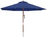 anndora Sonnenschirm Navy Blau 3 m rund Gartenschirm wasserabweisend Winddach