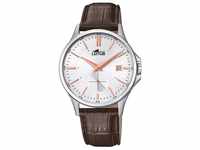 Lotus Watches Herren Datum klassisch Quarz Uhr mit Leder Armband 18424/2