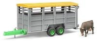 Bruder 02227 - Viehtransportanh&auml;nger mit 1 Kuh - 1:16 Tiertransporter Anh&auml;nger