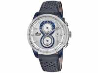 Lotus Herren-Armbanduhr Chronograph Khrono Sport mit Leder-Armband blau...