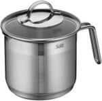 Silit Achat Milchtopf Induktion mit Glasdeckel 14 cm, hoher Kochtopf 1,7l, Edelstahl