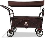 FUXLIFE Bollerwagen faltbar FX-CT700 Braun &bull; klappbarer Handwagen f&uuml;r...